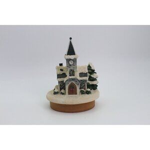 Our America Vintage Jar Topper Christmas Church Snow Village House 1990s Resin F
